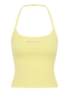 White Fox Yellow Halter Top Test Drive Halter Top Lemon Yellow Summer Top SZ S